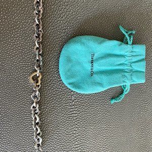Tiffany & Co. Sterling Silver & Gold Interlocking Heart Bracelet